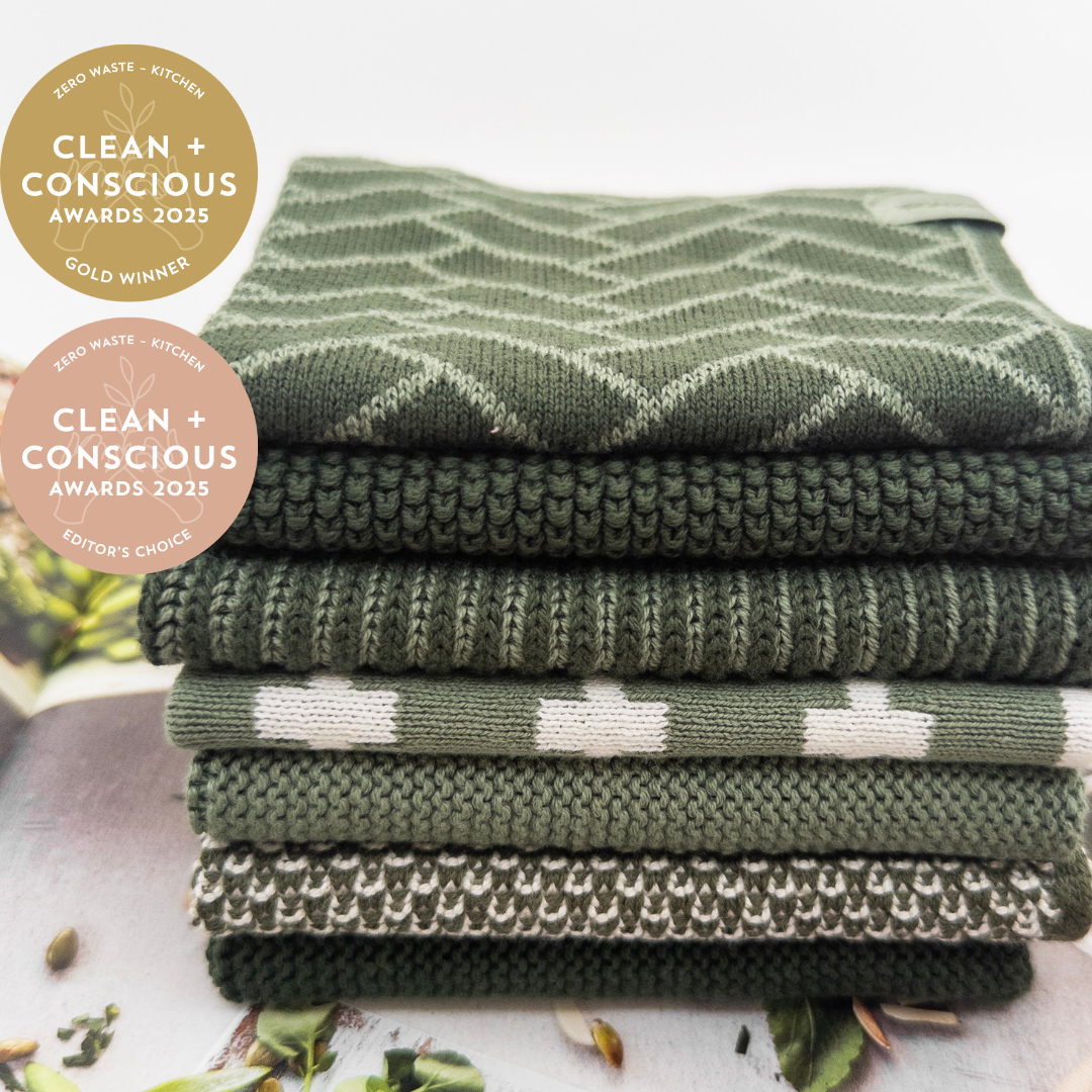 Ecovask Daily Use Dish Cloth 7pc Variety Pack Organic Cotton