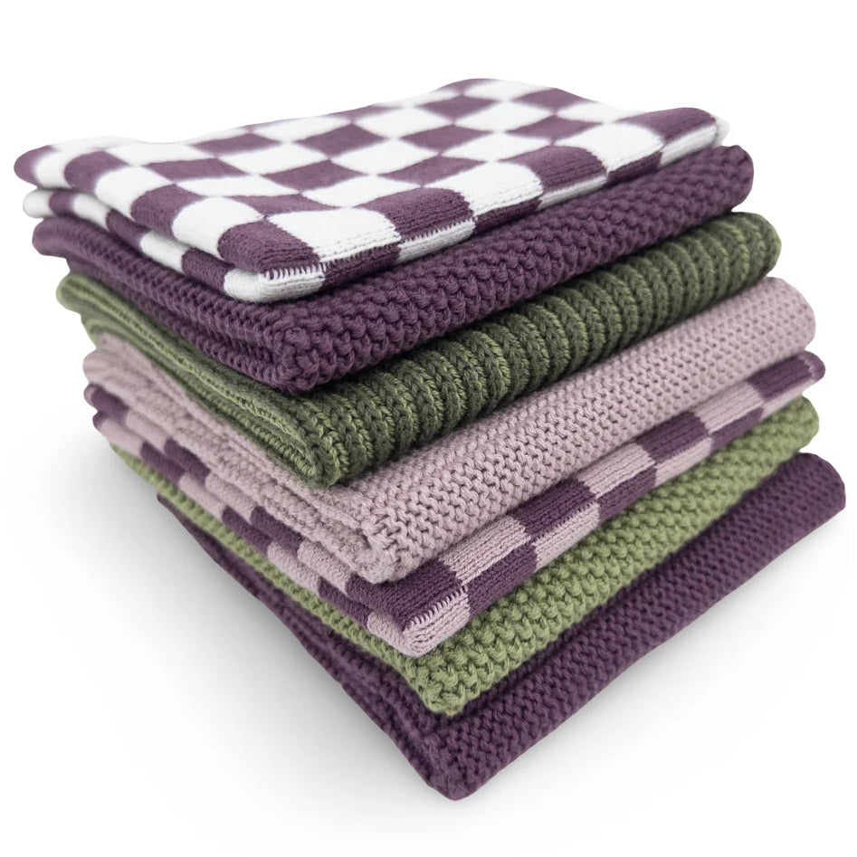 Ecovask Daily Use Dish Cloth 7pc Variety Pack Organic Cotton