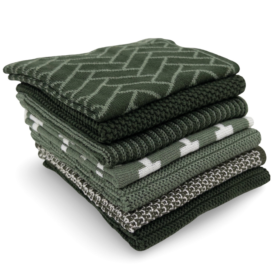 Ecovask Daily Use Dish Cloth 7pc Variety Pack Organic Cotton