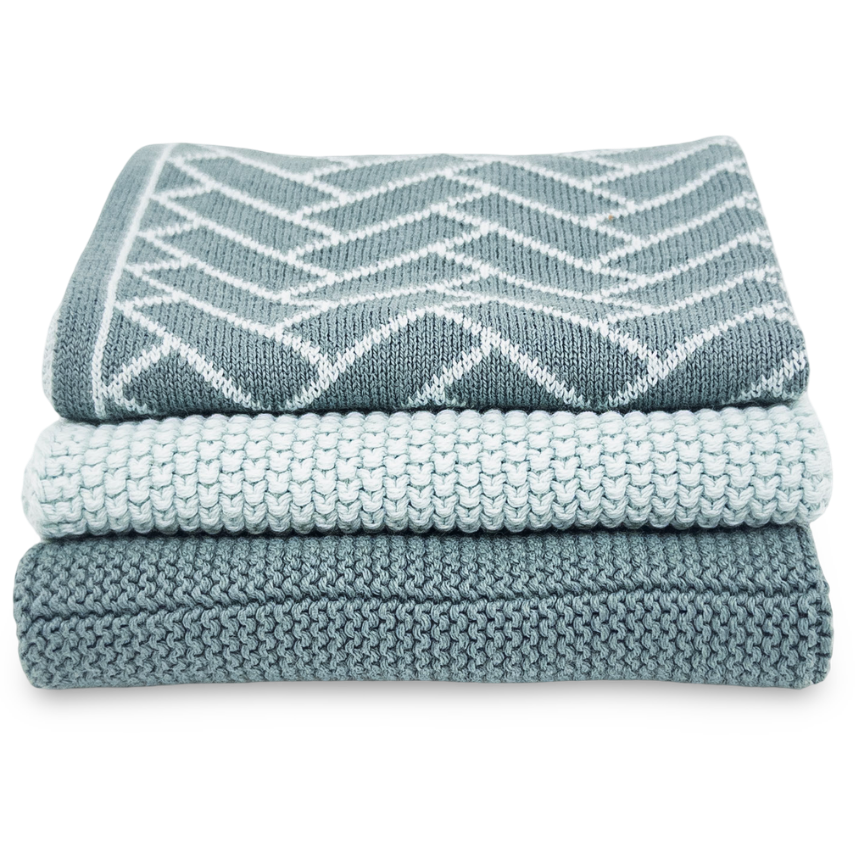 Ecovask Dish Cloth 3pc Variety Pack Organic Cotton