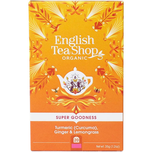 English Tea Shop Organic Turmeric, Ginger & Lemongrass Teabags 20pk