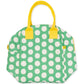 Fluf Zipper Lunch Bag - Green Polka Dot