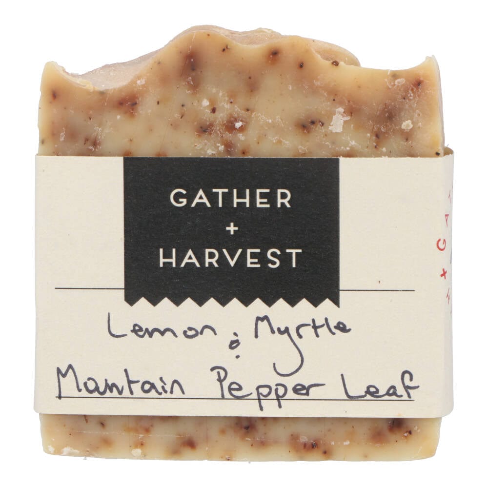 Gather and Harvest Handmade Natural Soap Lemon Myrtle and Mountain Pepper Leaf