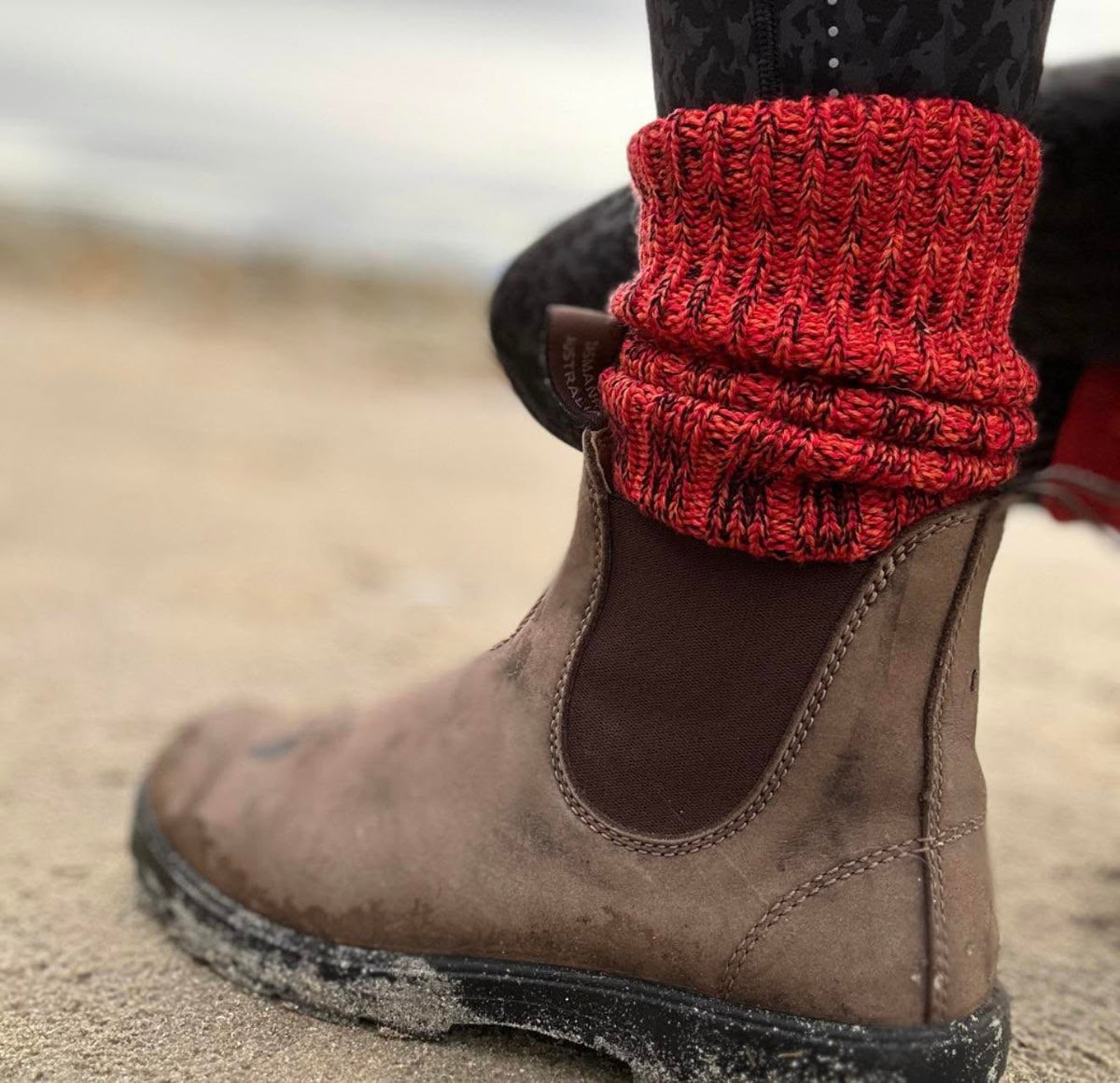 Mongrel Socks Pure Merino Wool Socks - Orange Red
