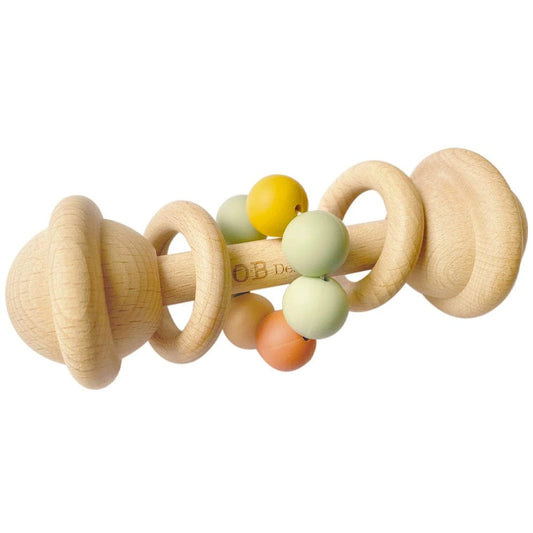 OB Designs Wooden Rattle Toy - Multi Colour