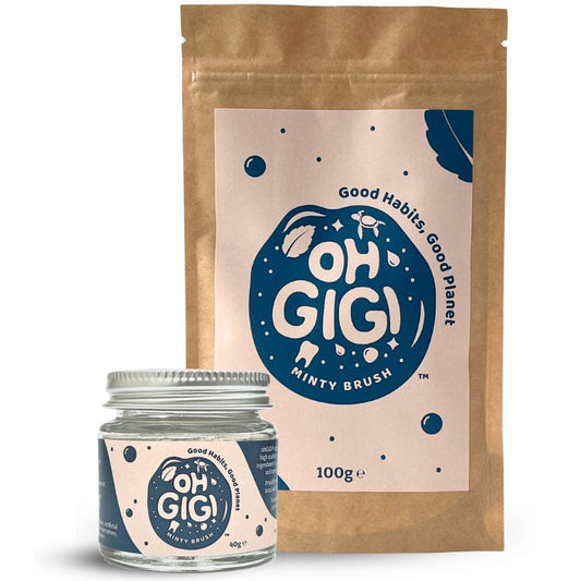 OhGiGi Organic Toothpowder - Minty Brush 100g Refill