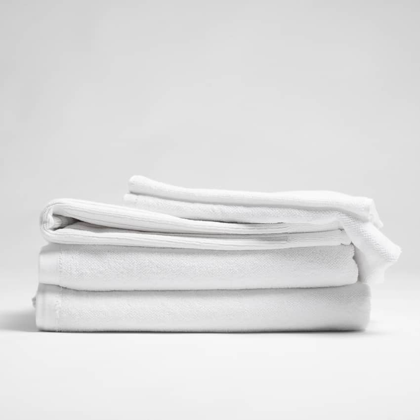 Organic Cotton Bath Towels - White SPA Bath Mat / White