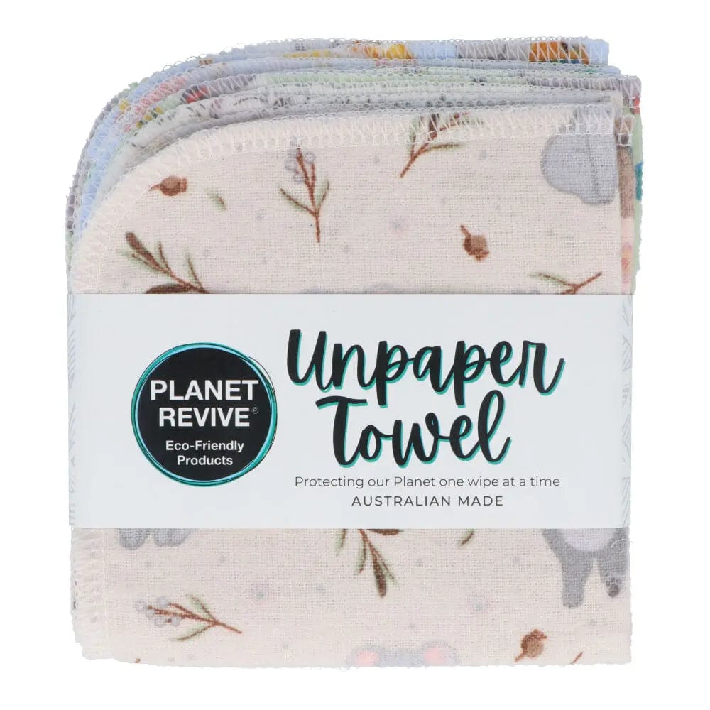Planet Revive Unpaper Towels - Pack of 6 (choose design) Aussie Flora & Fauna
