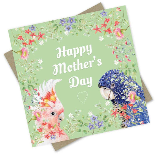 Popcorn Blue Mother's Day Card - Green Forest
