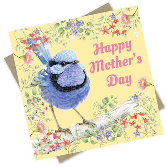 Popcorn Blue Mother's Day Card - Yellow Forest