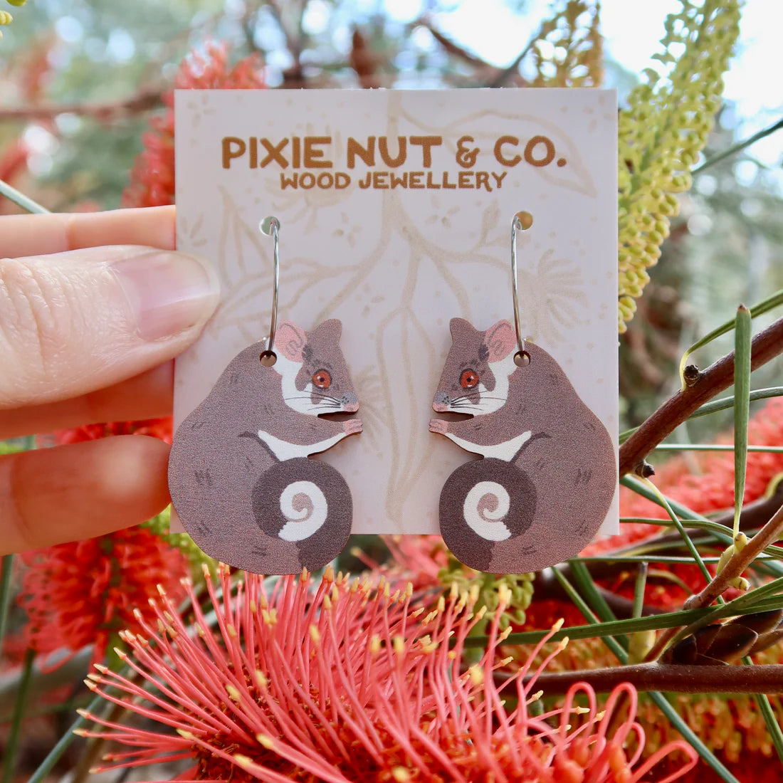 Pixie Nut & Co. Ringtail Possum Hoop Earrings