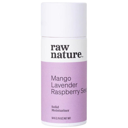Raw Nature Solid Moisturiser 50g - Mango, Lavender & Raspberry Seed
