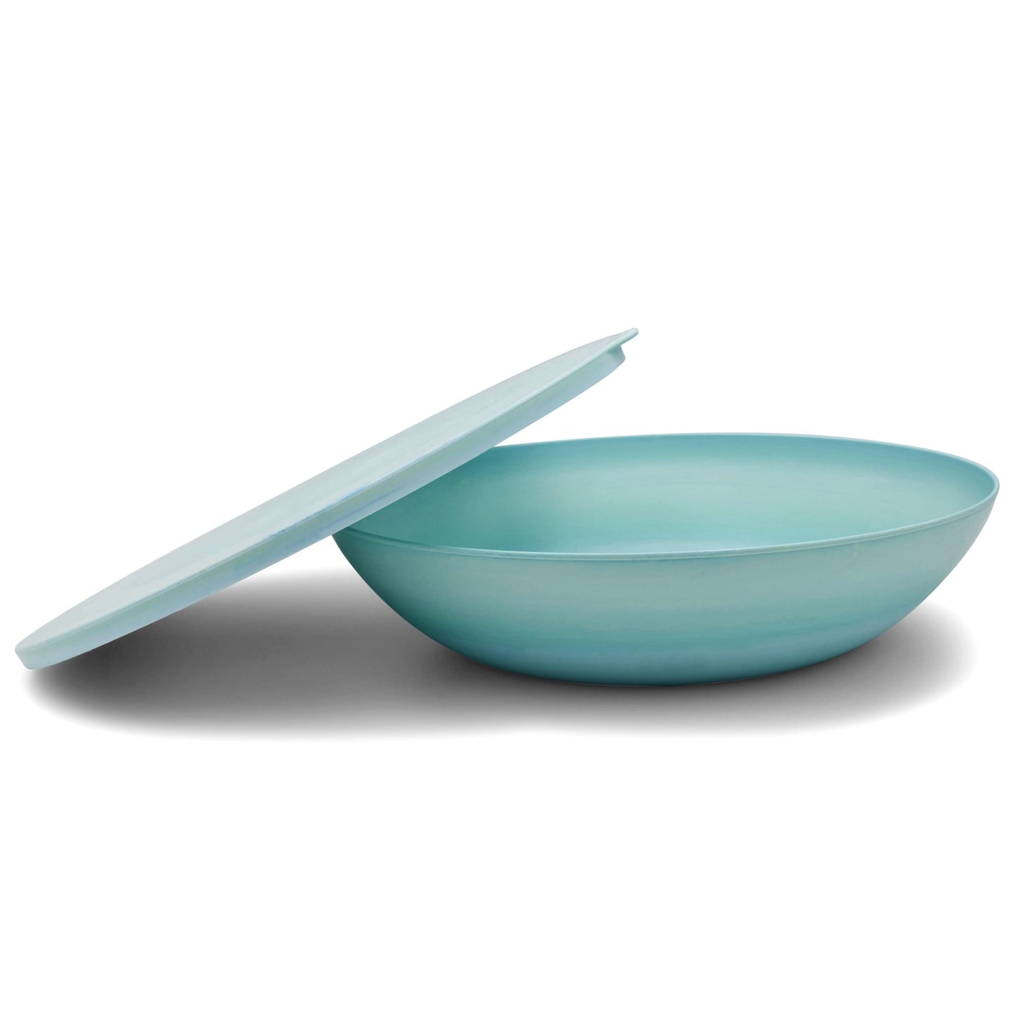 Serving bowl with a lid — the round Teal