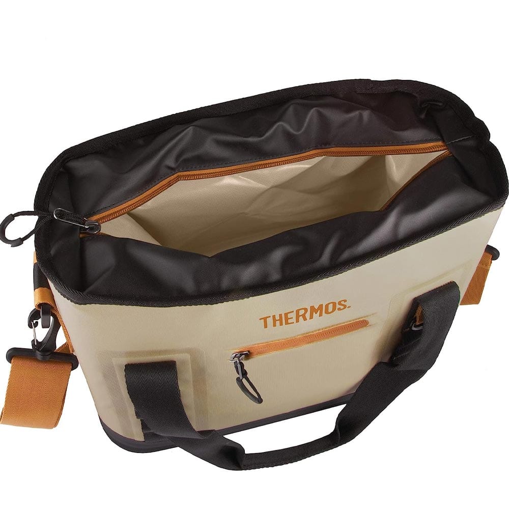 Thermos PVC Free 12 Can Insulated Cooler Tote Cream & Tan