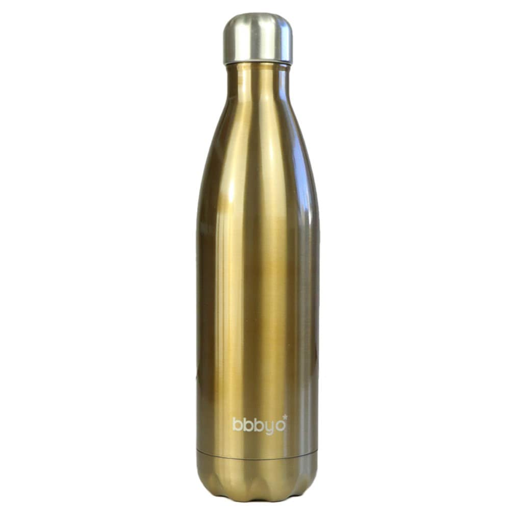 BBBYO Stainless Steel Water Bottle with Cover 750ml - Gold Spiral