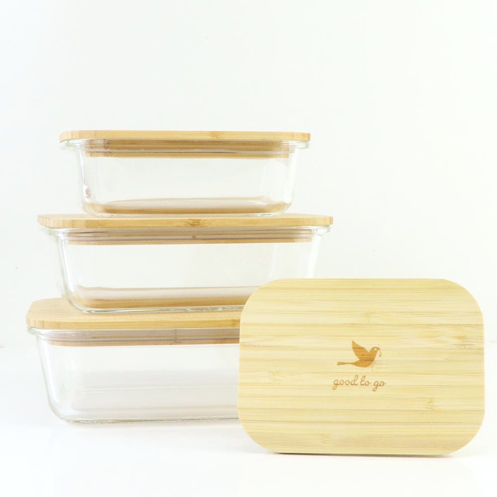 Biome Good To Go Glass Container with Bamboo Lid - Set of 4