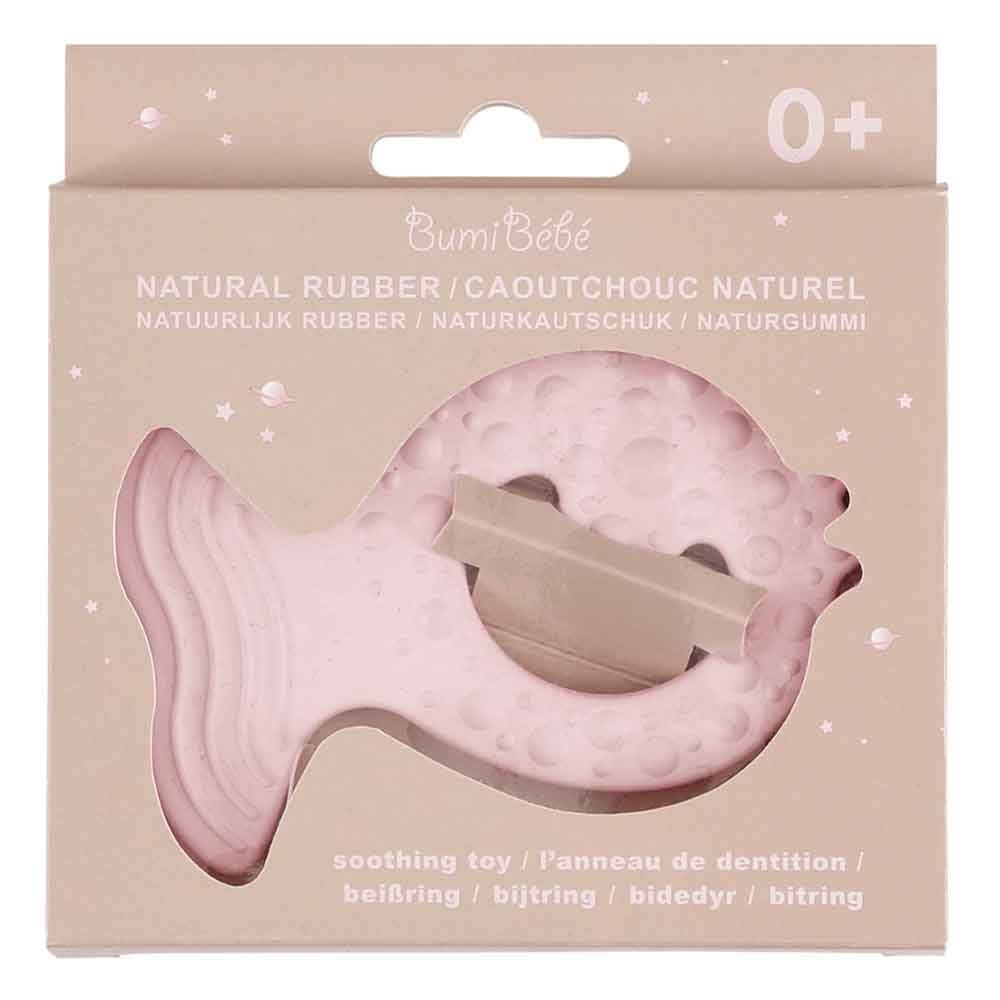 Bumi Bebe Natural Rubber Fish Teether - Rose