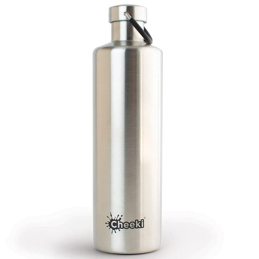Cheeki 1L Stainless Steel Water Bottle - Silver