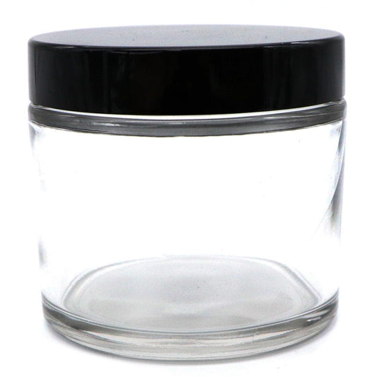Clear Glass Jar with Black Lid 250ml