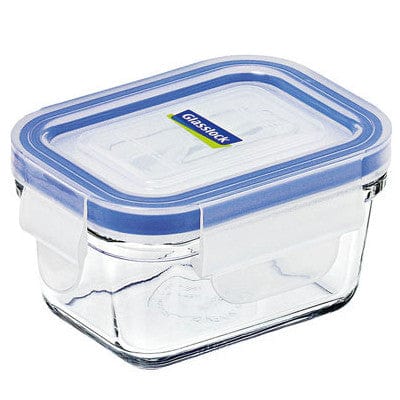 Glasslock container 180ml rectangle blue
