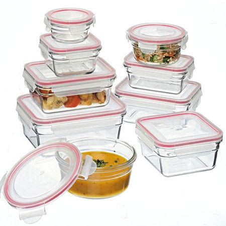 Glasslock Oven Safe container set 9 piece red
