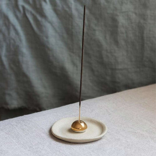 Kim Wallace Ceramics Incense Holder - Gold Bead