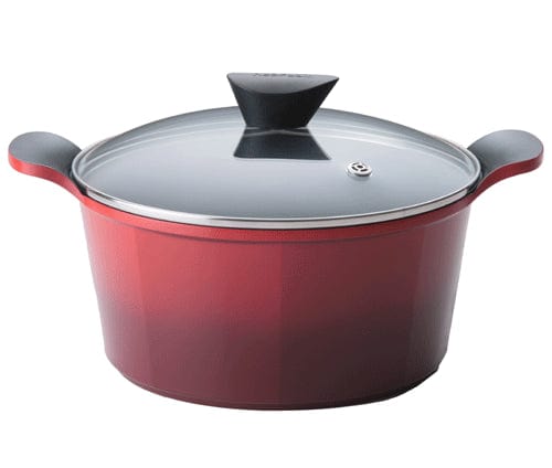 Neoflam deep 24cm non stick casserole / cake pan - two tone red