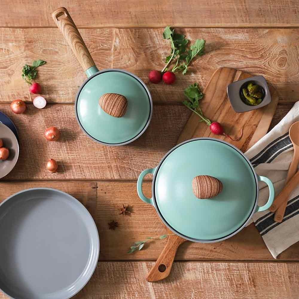 Neoflam Retro High Casserole Pot 26cm 5.5L - Green Demer