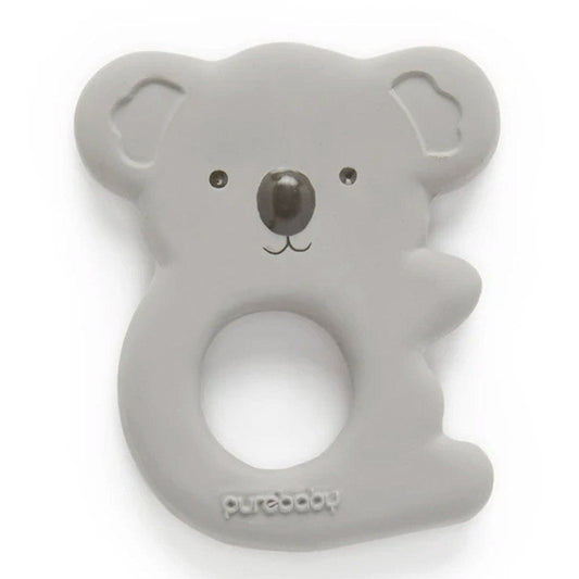 Purebaby Koala Rubber Teething Ring - Grey