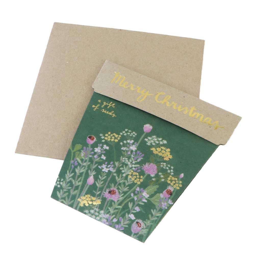 Sow 'n Sow Gift of Seeds Christmas Card - Merry Christmas (Herb)