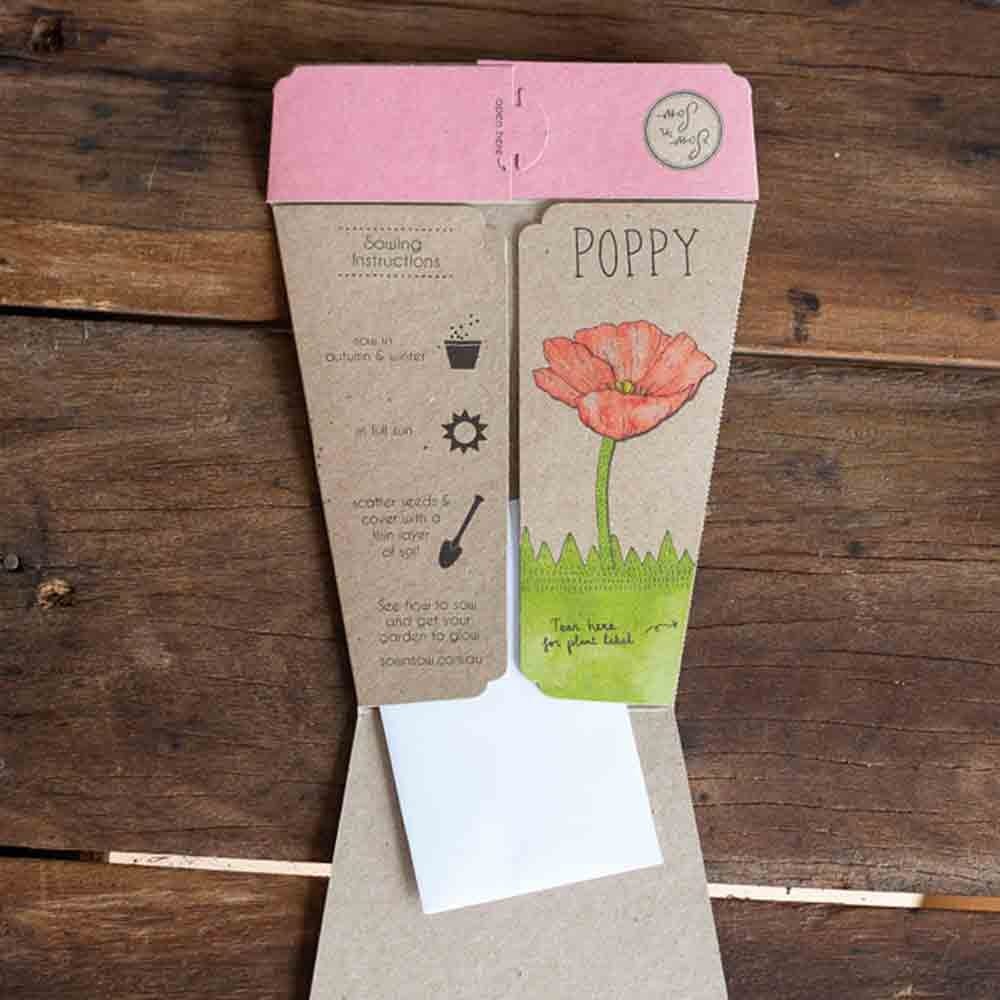 Sow 'n Sow Gift of Seeds Greeting Card - Poppy