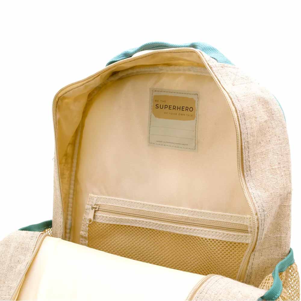 SoYoung Grade School Linen Backpack - Green Stegosaurus
