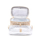 SoYoung Large Raw Linen Makeup Bag Beauty Poche - Abstract Lines