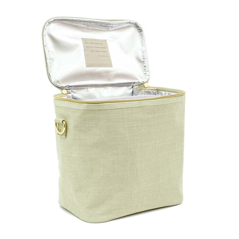 SoYoung Petite Poche cooler bag SML uncoated Linen Sage Green