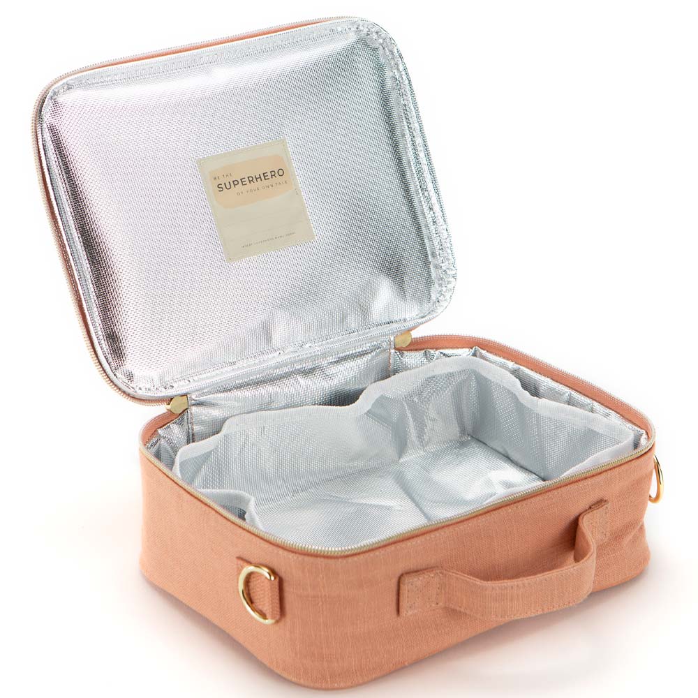 SoYoung Raw Linen Insulated Lunch Box - Sunrise Muted Clay