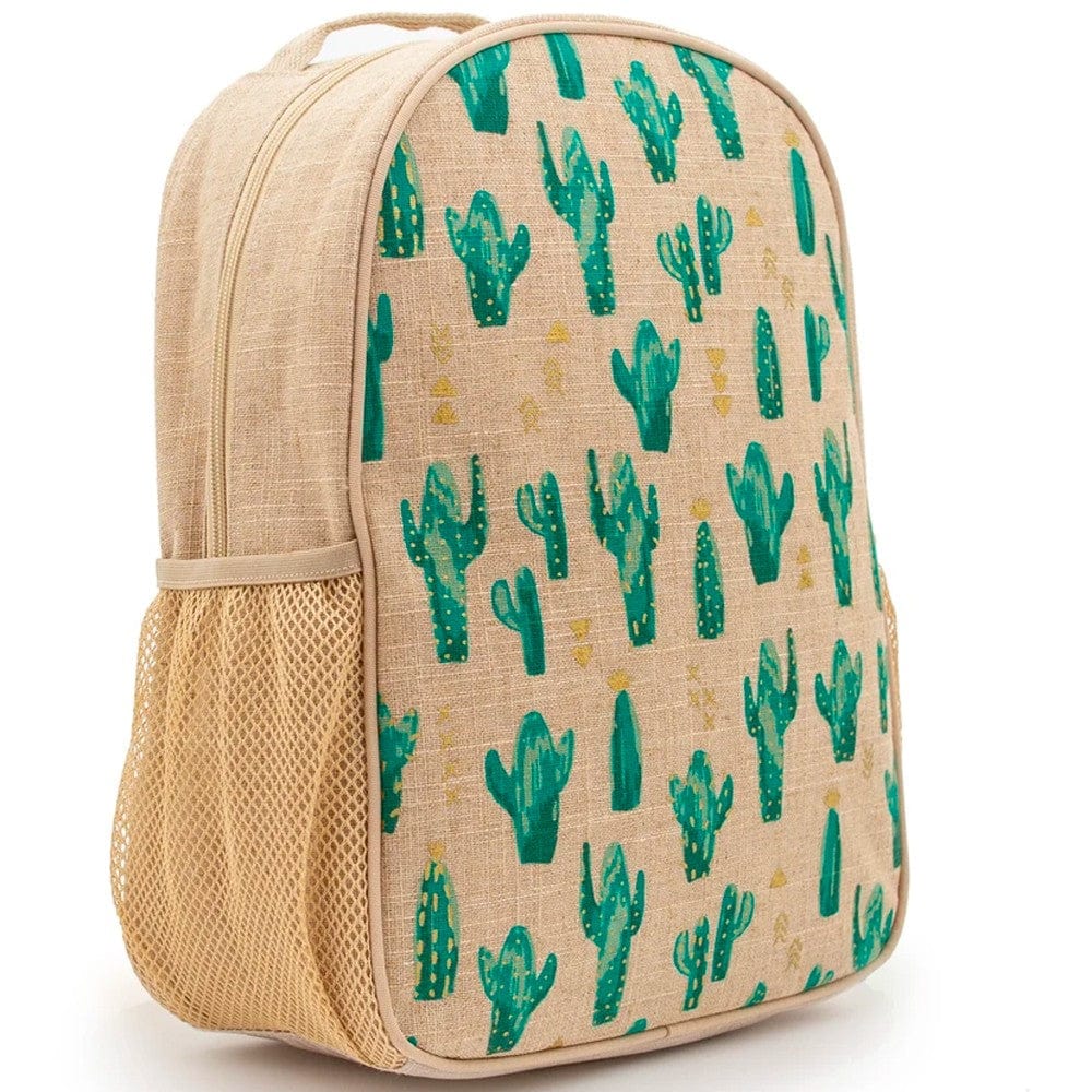 SoYoung Raw Linen Toddler Backpack - Cacti Desert