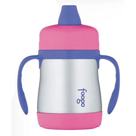 Thermos Foogo stainless steel sippy cup - pink