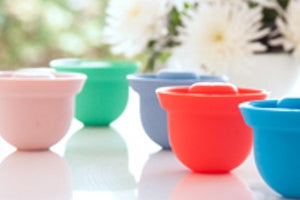 Silicone BPA free food bowls with lids