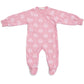 100% Organic Cotton Crossover Baby Sleepsuit with Feet - Blush Pink