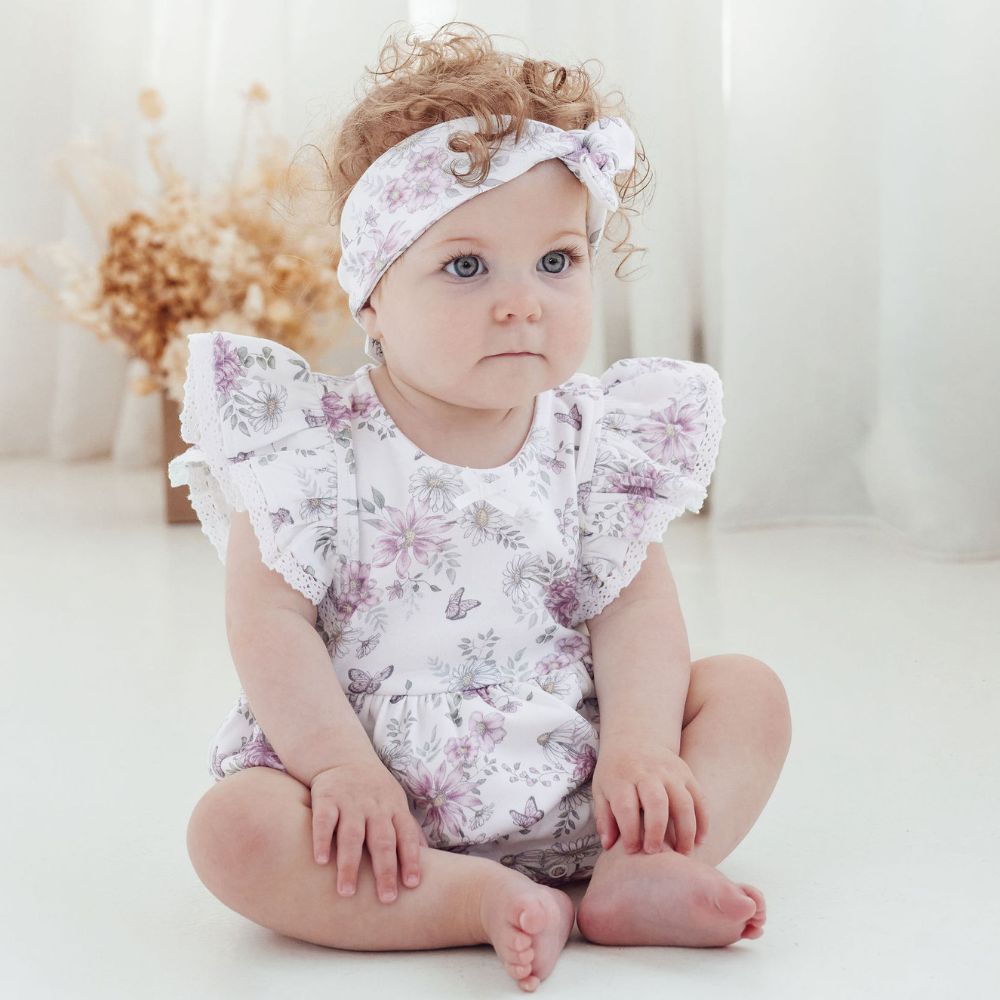 Aster & Oak Daisy Floral Bubble Romper
