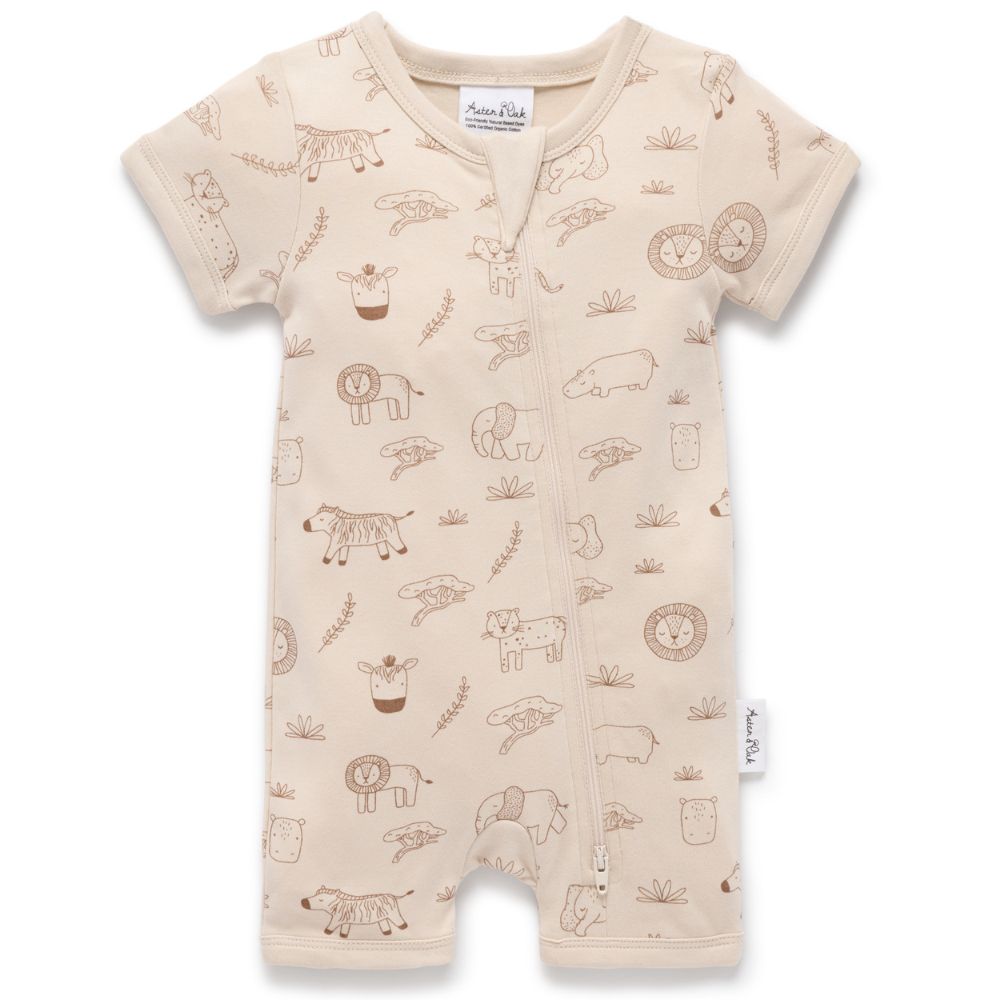 Aster & Oak Safari Adventure Zip Romper