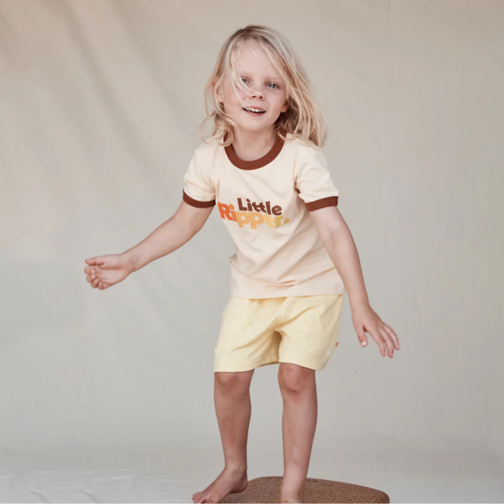 Banabae Organic Cotton T Shirt Retro Ringer - Little Ripper