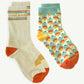 Banabae Organic Cotton Crew & Floral Check Socks 2pk - Rad Nan