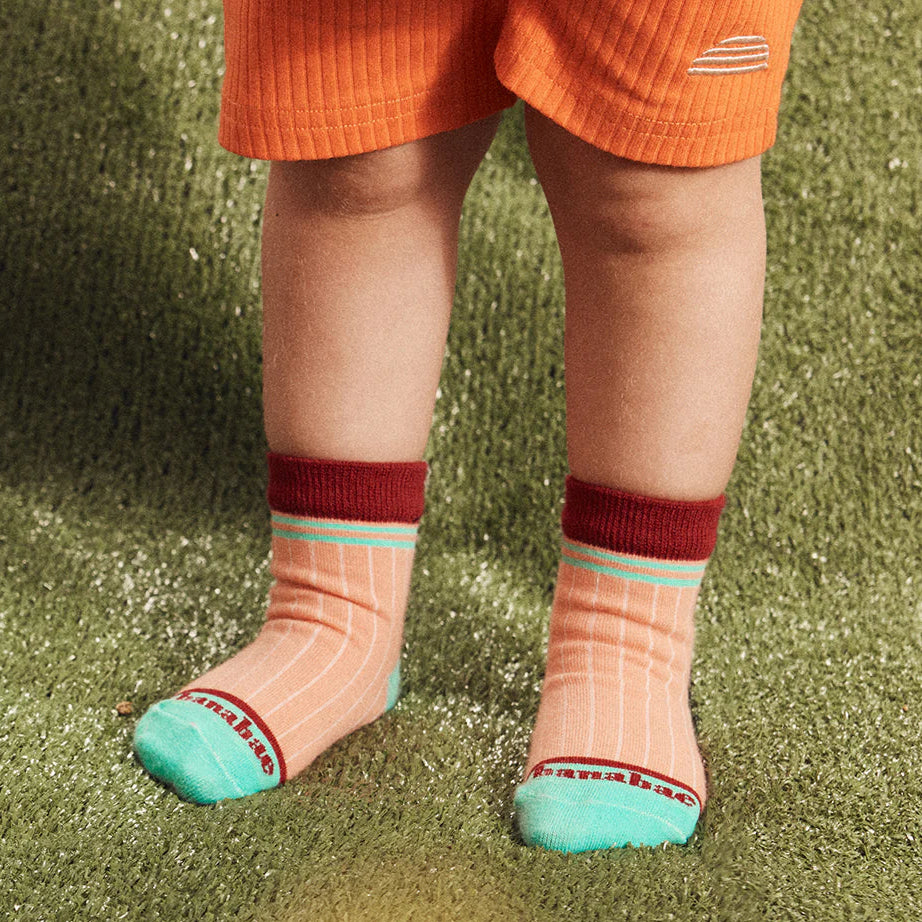 Banabae Kids Organic Cotton Crew & Berry Stripe Socks 2pk - Rad Kid