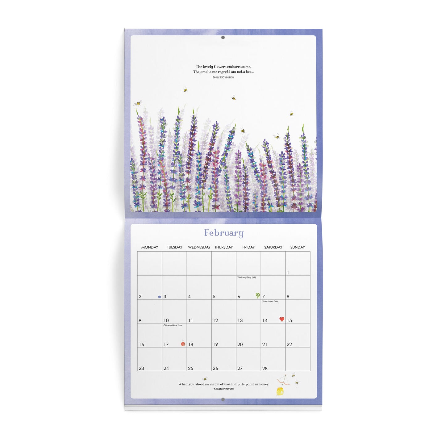 Affirmations Bee Wall Calendar 2026