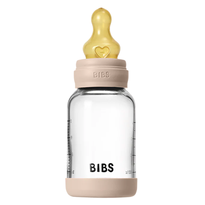 Bibs Glass Baby Bottle Complete Set 120ml - Latex