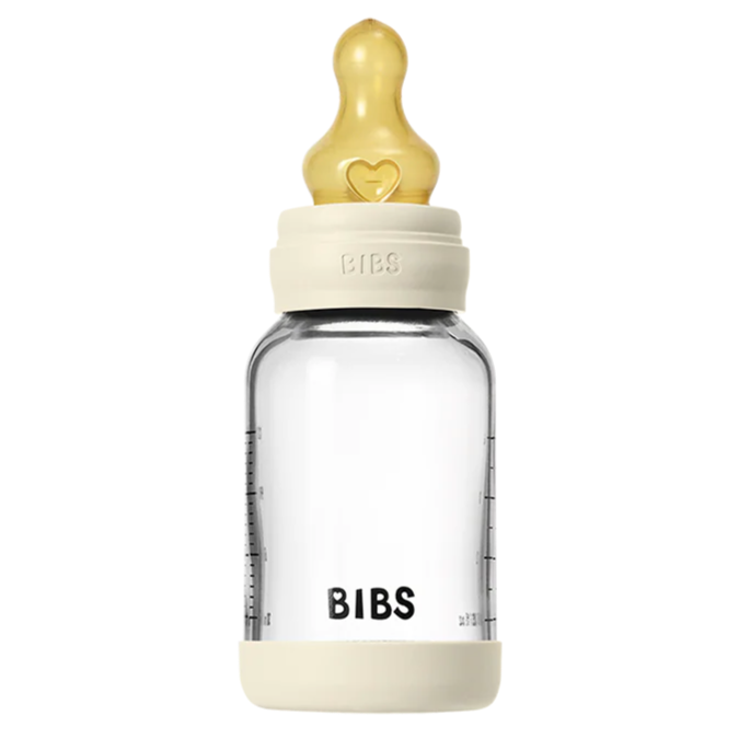 Bibs Glass Baby Bottle Complete Set 120ml - Latex