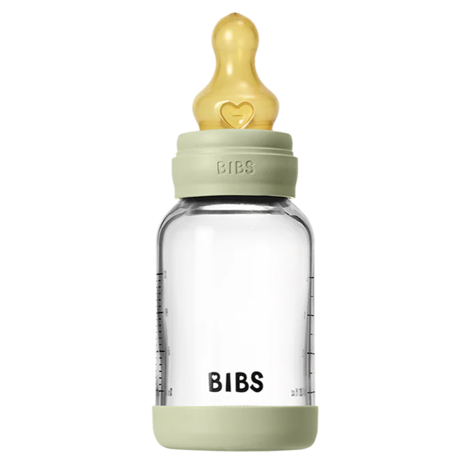 Bibs Glass Baby Bottle Complete Set 120ml - Latex