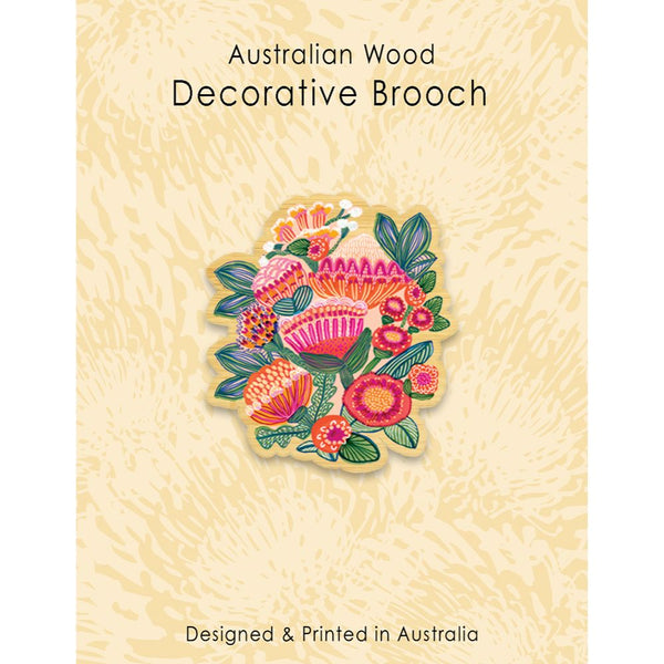 Buy Aero Images Kirsten Katz Wooden Brooch Aussie Native Flowers Online