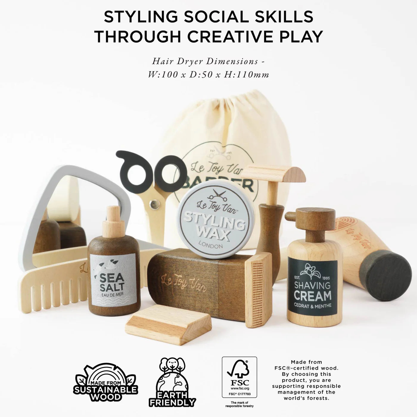 Le Toy Van Wooden Barber Kit